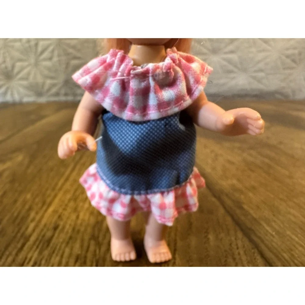 Simba Doll Toddler Doll 4.5 Inches Denim Plaid Dress Dollhouse Girl Replacement‎